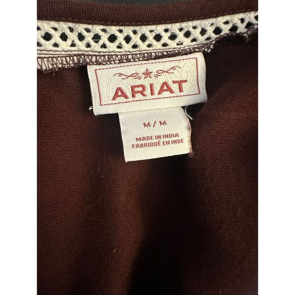 Women's Ariat Embroidered Stories Deep Mahogany Dress Size Medium - Picture 9 of 9